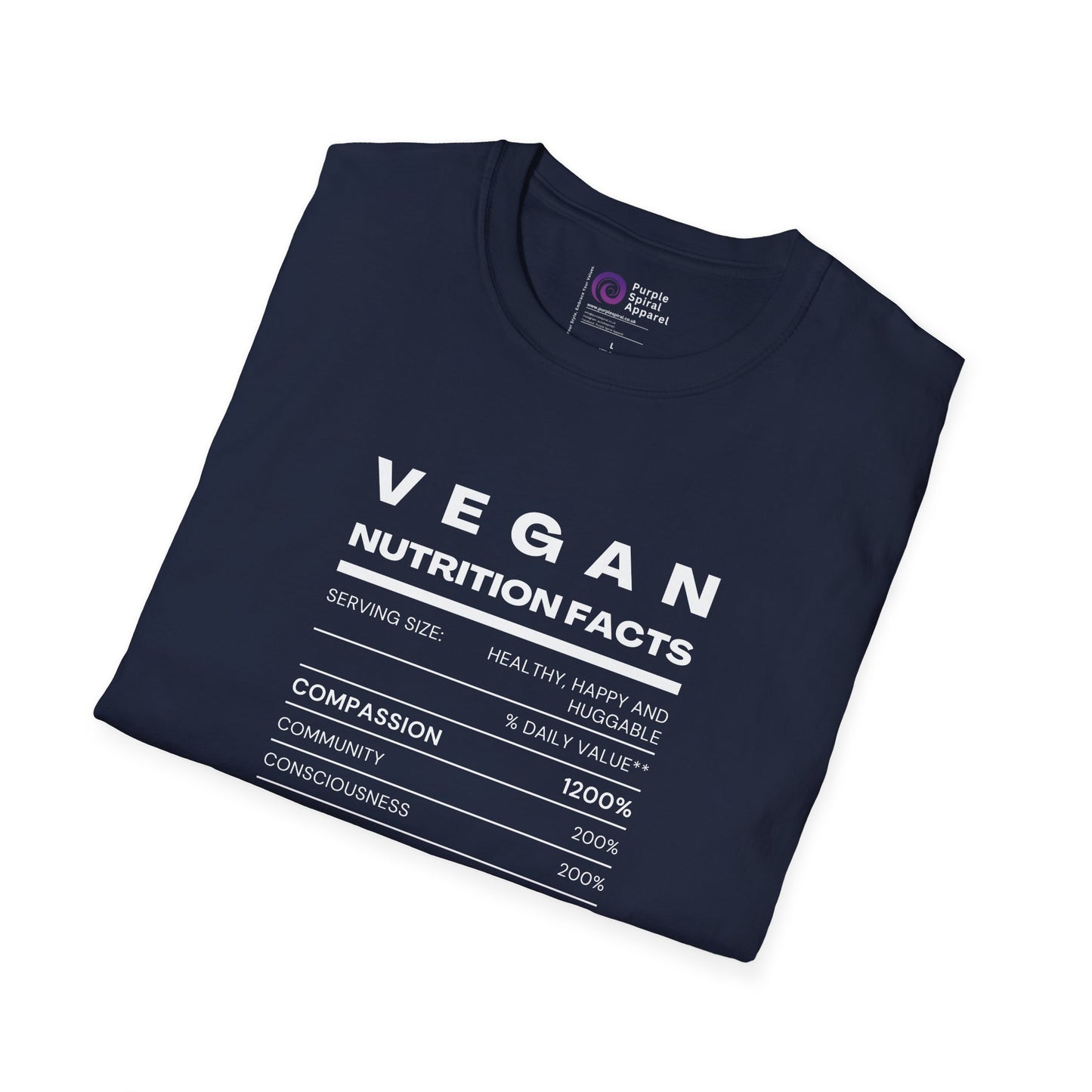 Vegan Nutrition Facts Shirt - Dark