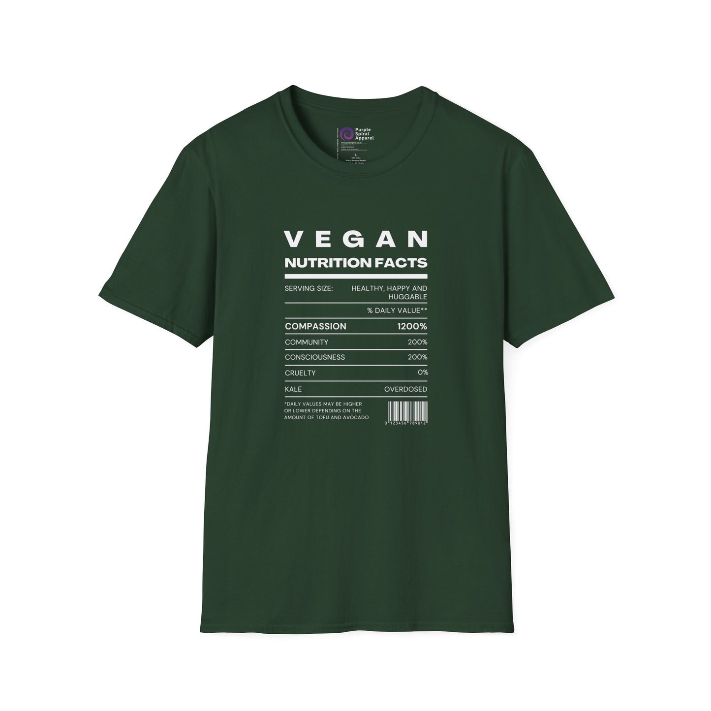 Vegan Nutrition Facts Shirt - Dark