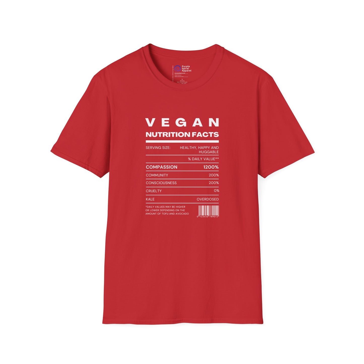 Vegan Nutrition Facts Shirt - Dark