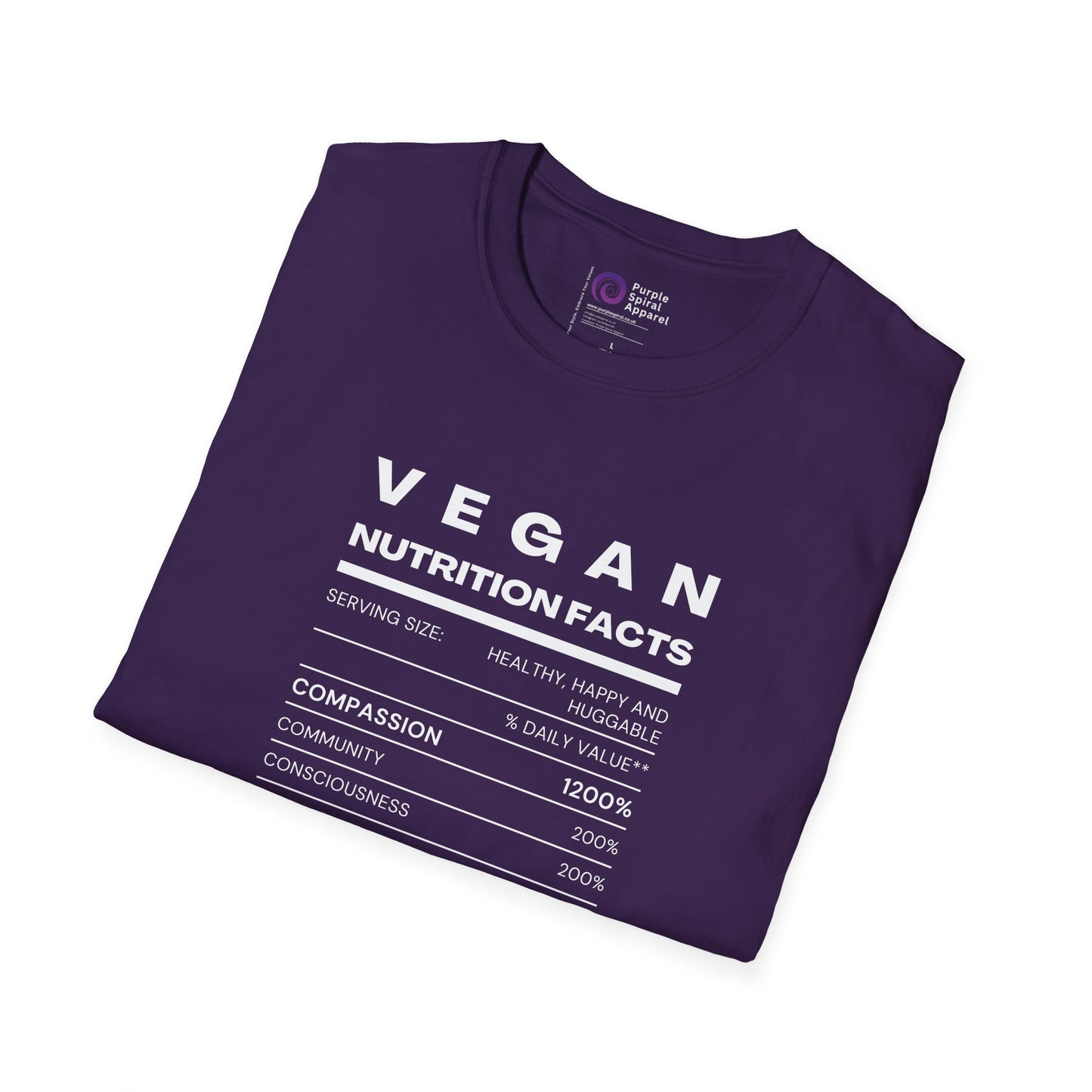 Vegan Nutrition Facts Shirt - Dark