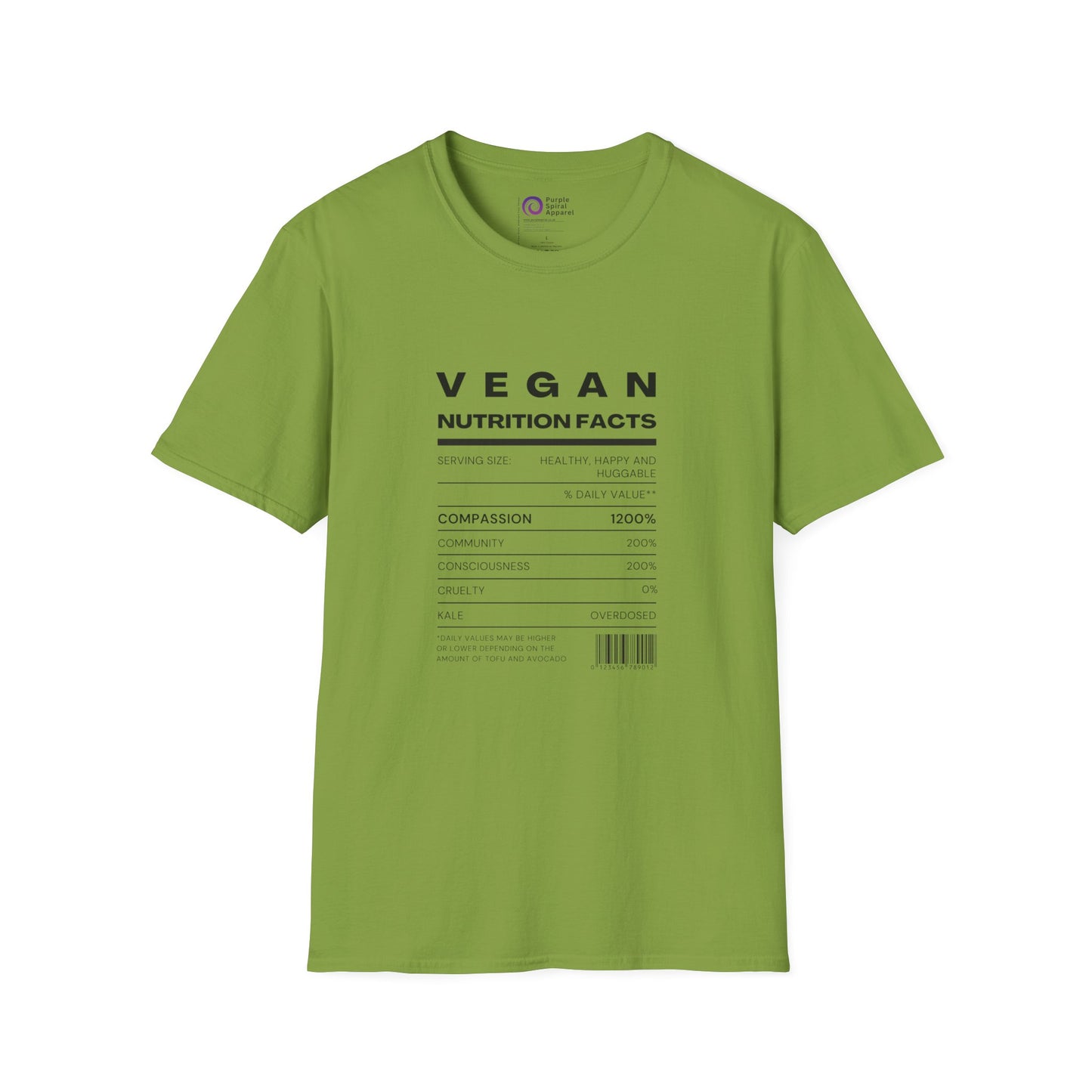 Vegan Nutrition Facts Shirt - Light