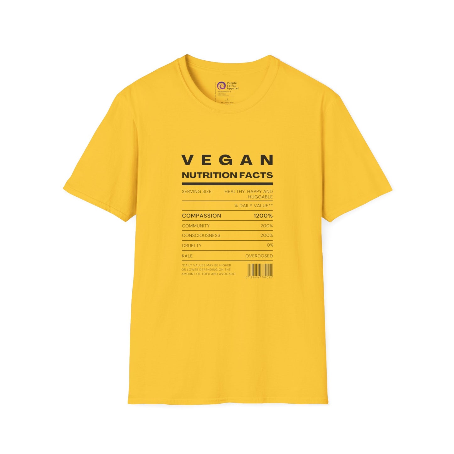 Vegan Nutrition Facts Shirt - Light
