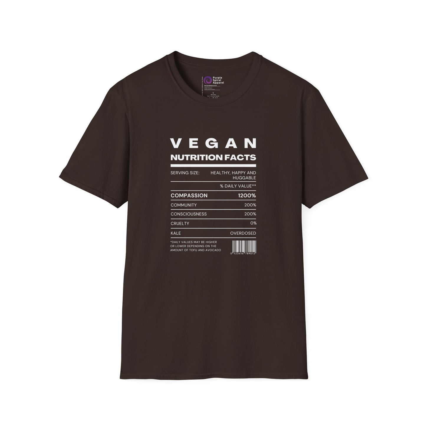 Vegan Nutrition Facts Shirt - Dark