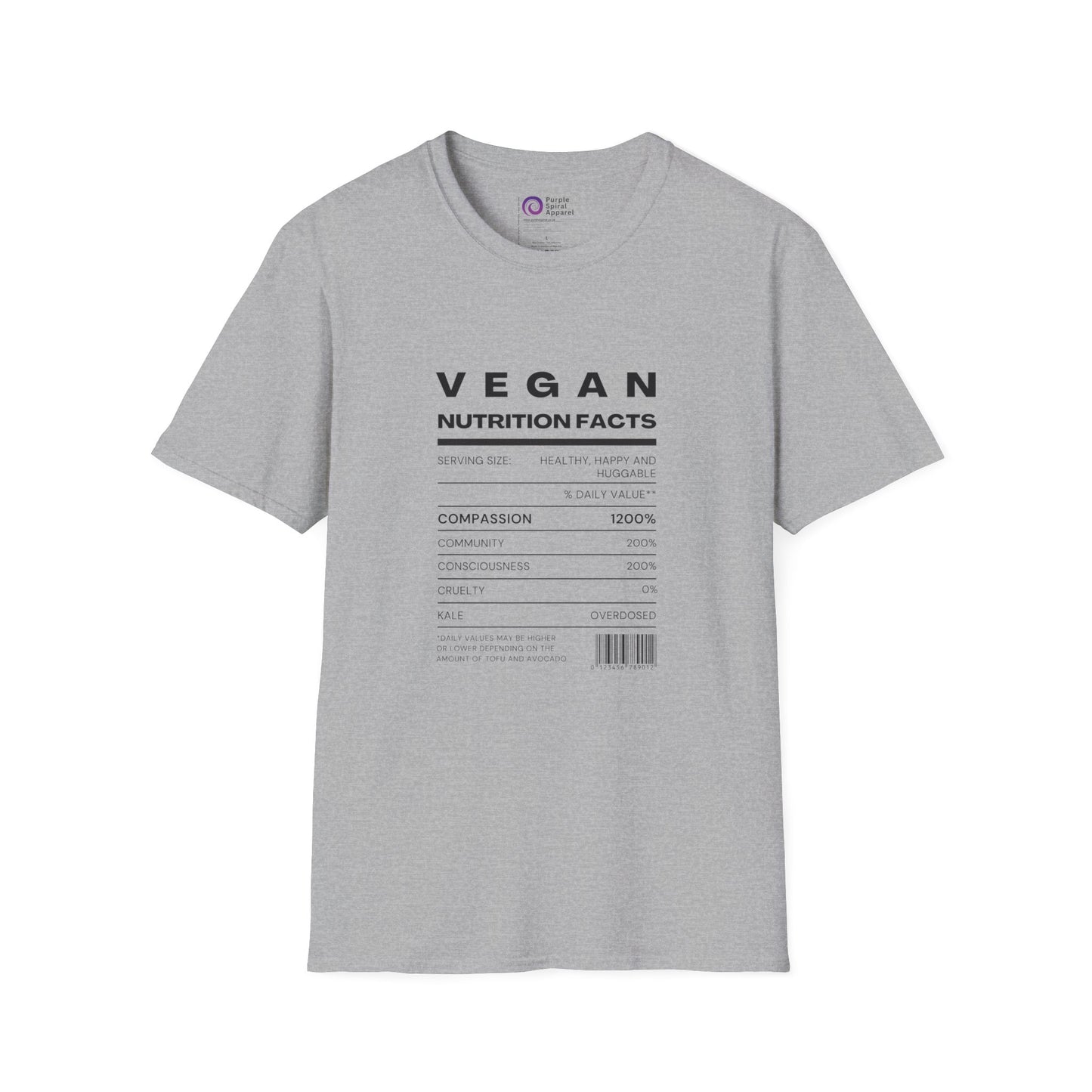 Vegan Nutrition Facts Shirt - Light