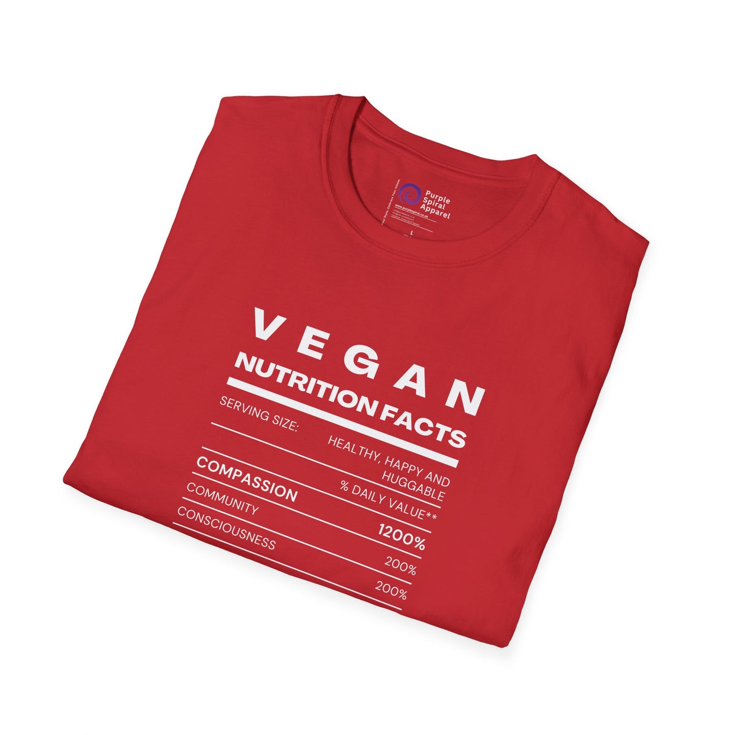 Vegan Nutrition Facts Shirt - Dark