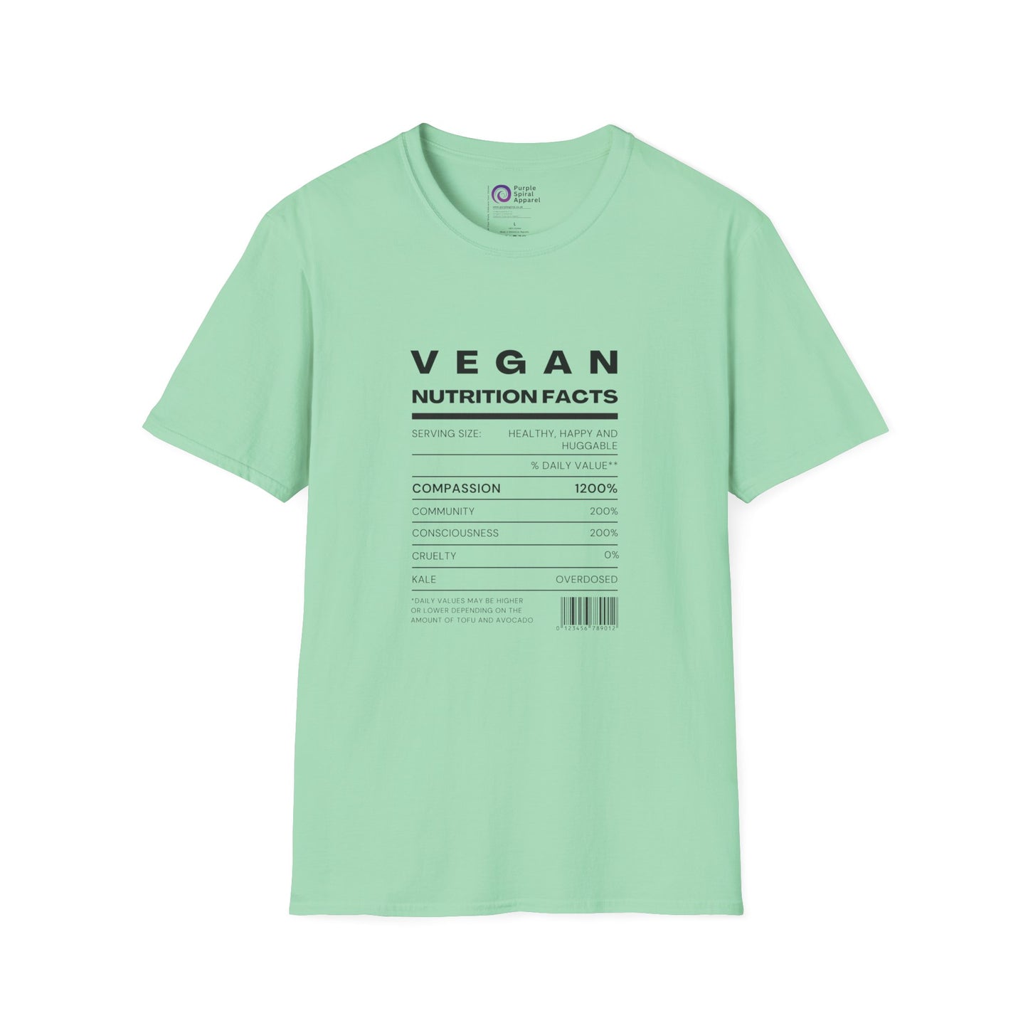 Vegan Nutrition Facts Shirt - Light