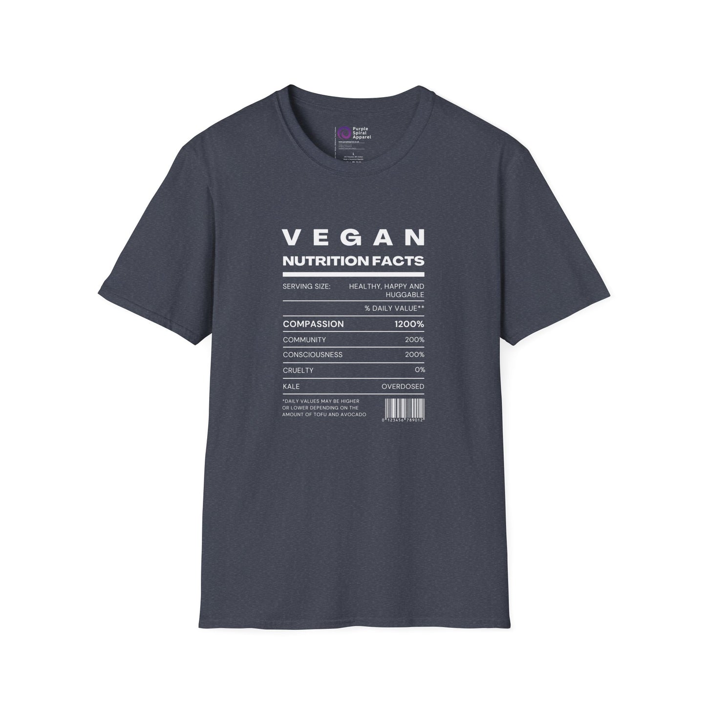 Vegan Nutrition Facts Shirt - Dark