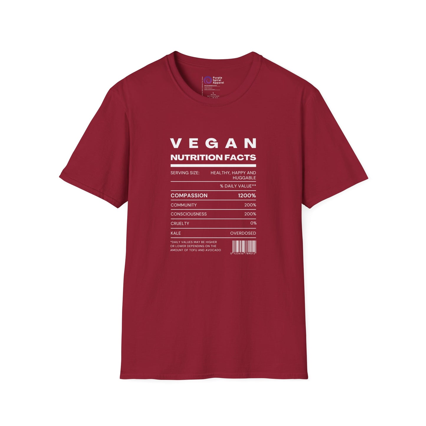 Vegan Nutrition Facts Shirt - Dark