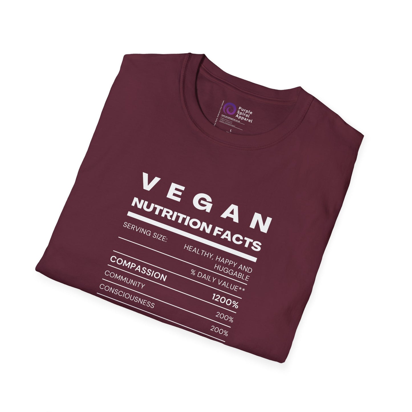 Vegan Nutrition Facts Shirt - Dark