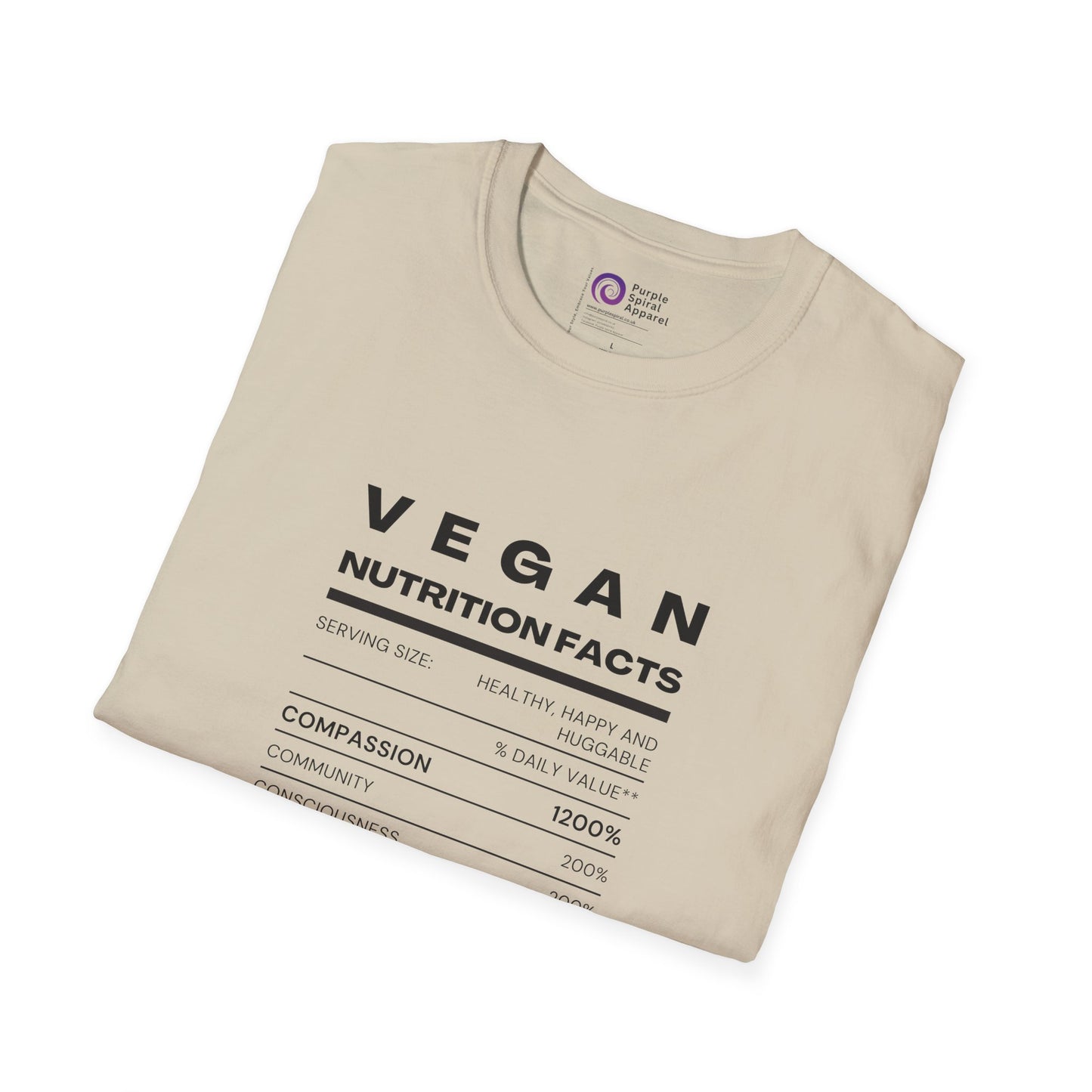 Vegan Nutrition Facts Shirt - Light