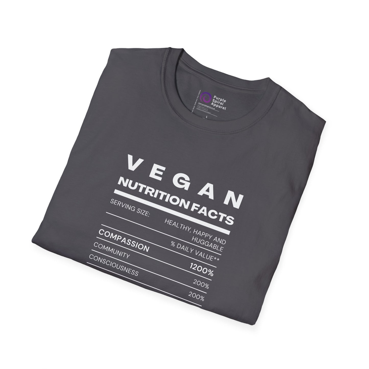 Vegan Nutrition Facts Shirt - Dark
