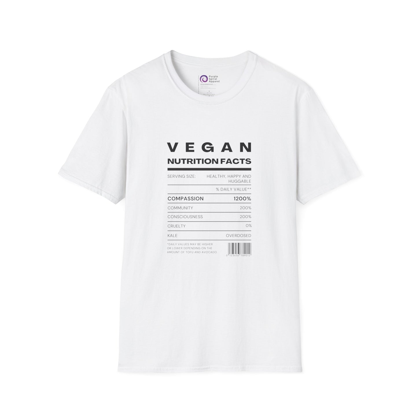 Vegan Nutrition Facts Shirt - Light