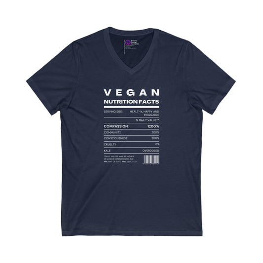 Vegan Nutrition Facts V Neck - Dark