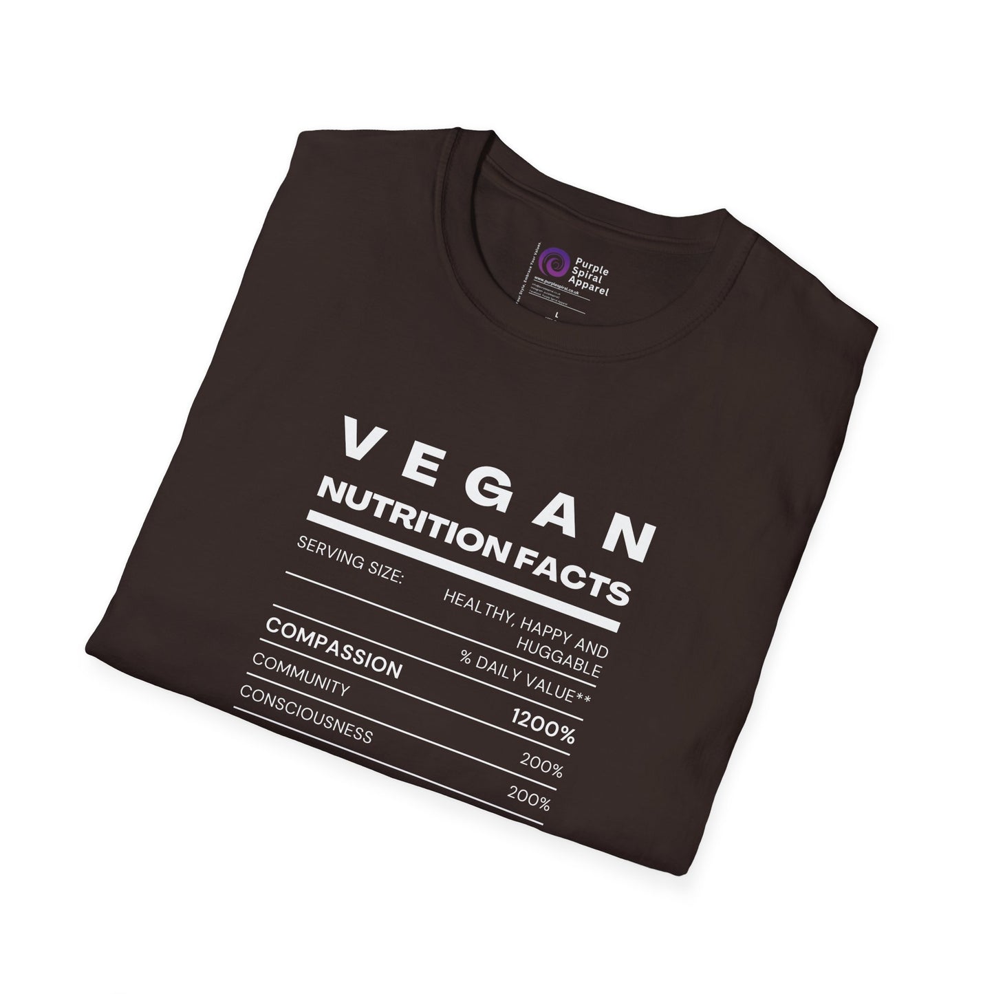 Vegan Nutrition Facts Shirt - Dark