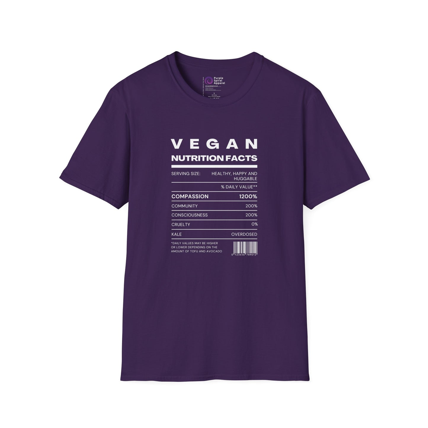 Vegan Nutrition Facts Shirt - Dark