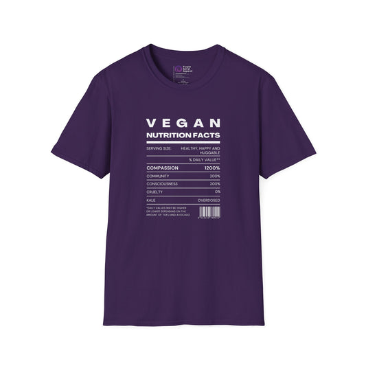 Vegan Nutrition Facts Shirt - Dark