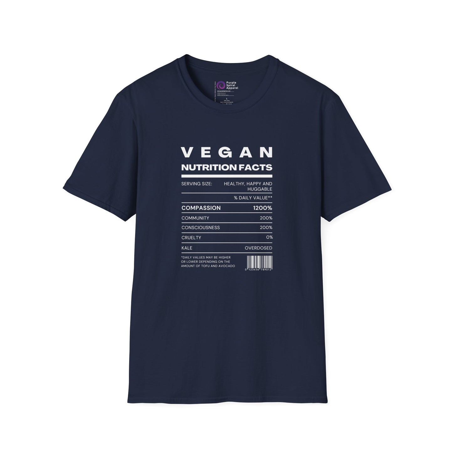Vegan Nutrition Facts Shirt - Dark