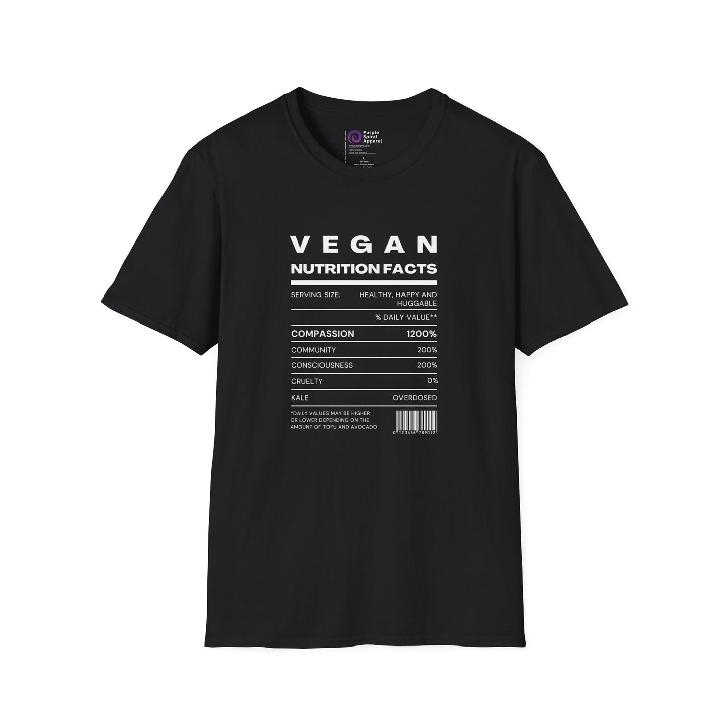 Vegan Nutrition Facts Shirt - Dark