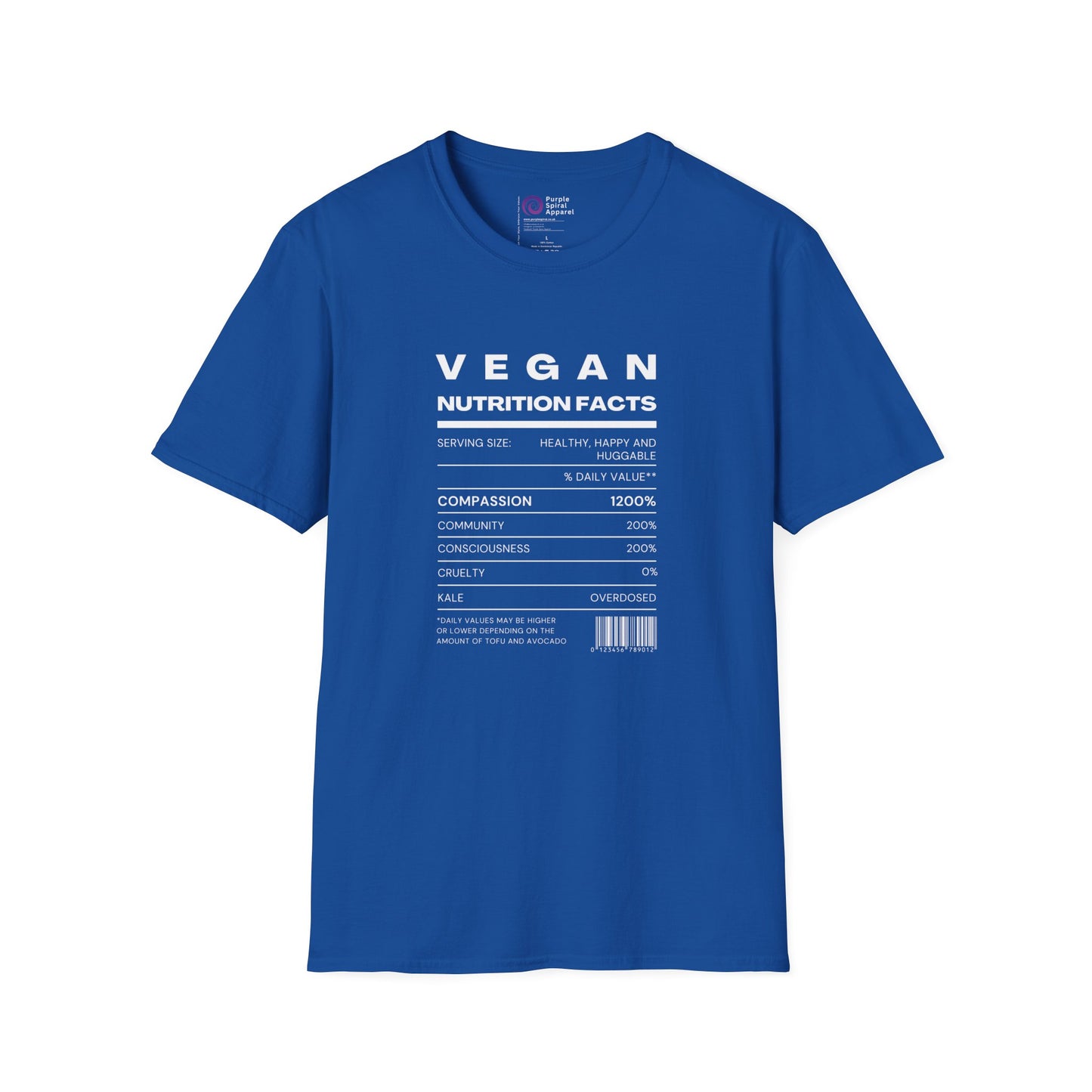 Vegan Nutrition Facts Shirt - Dark
