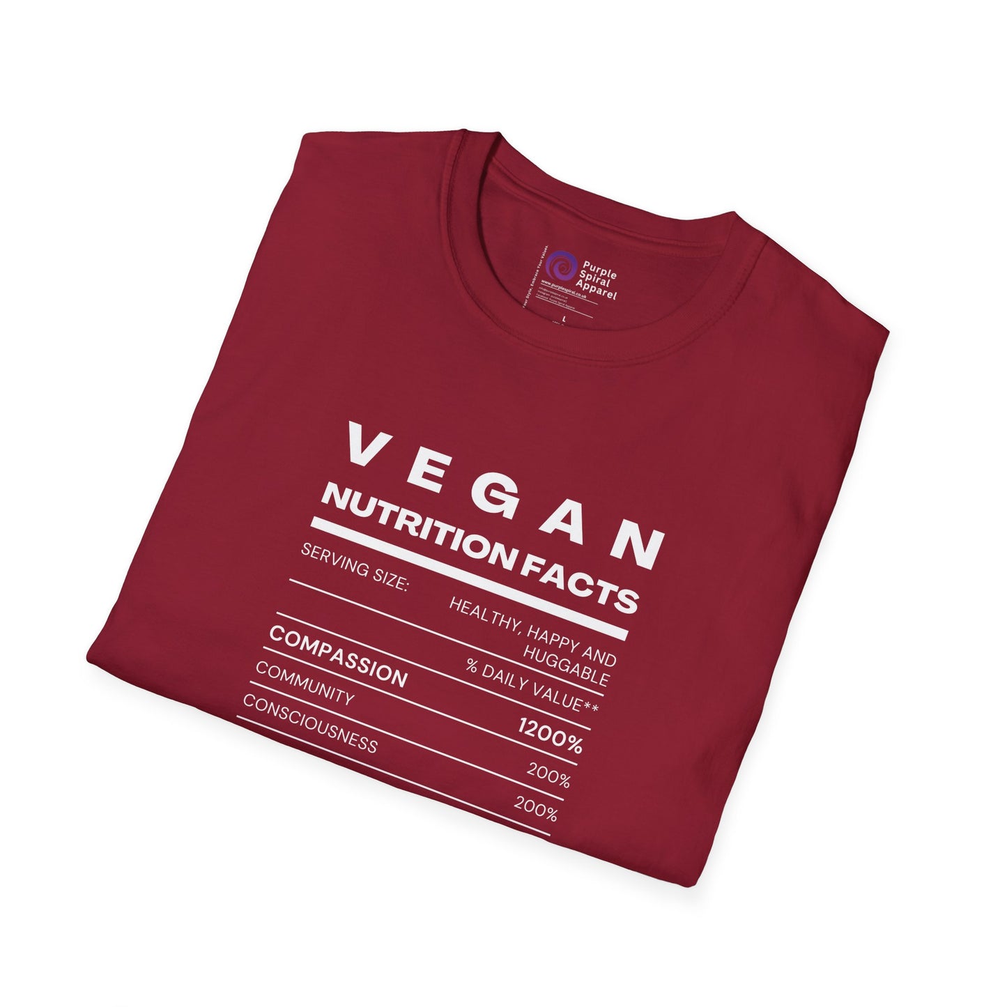 Vegan Nutrition Facts Shirt - Dark