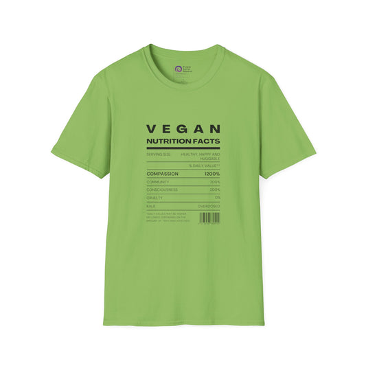 Vegan Nutrition Facts Shirt - Light