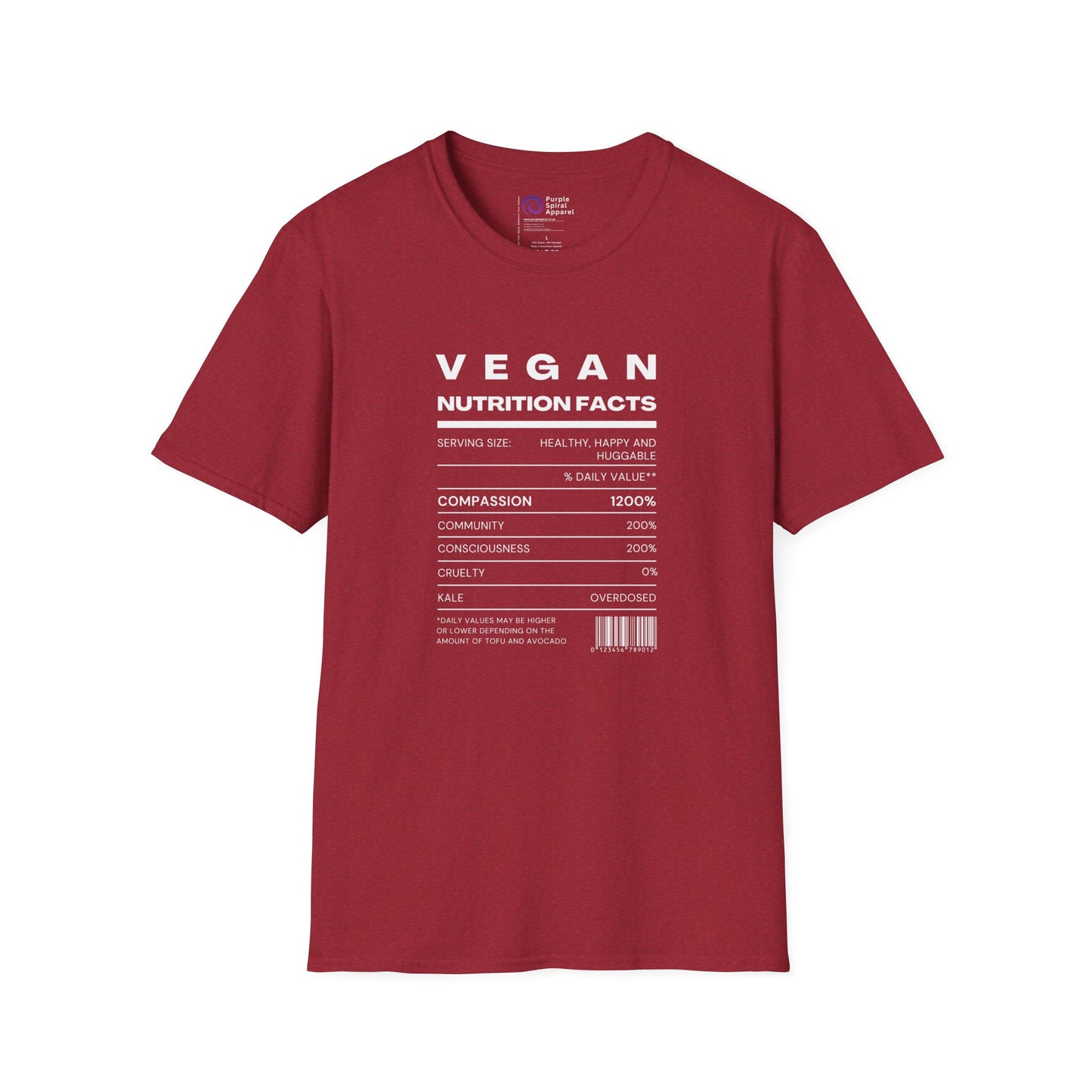 Vegan Nutrition Facts Shirt - Dark