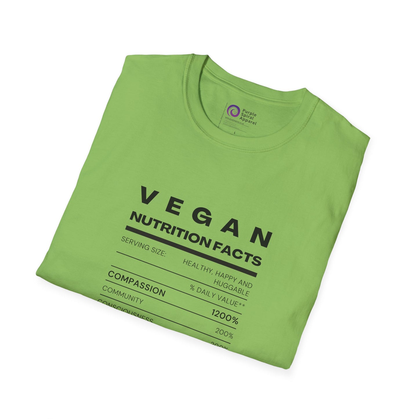 Vegan Nutrition Facts Shirt - Light