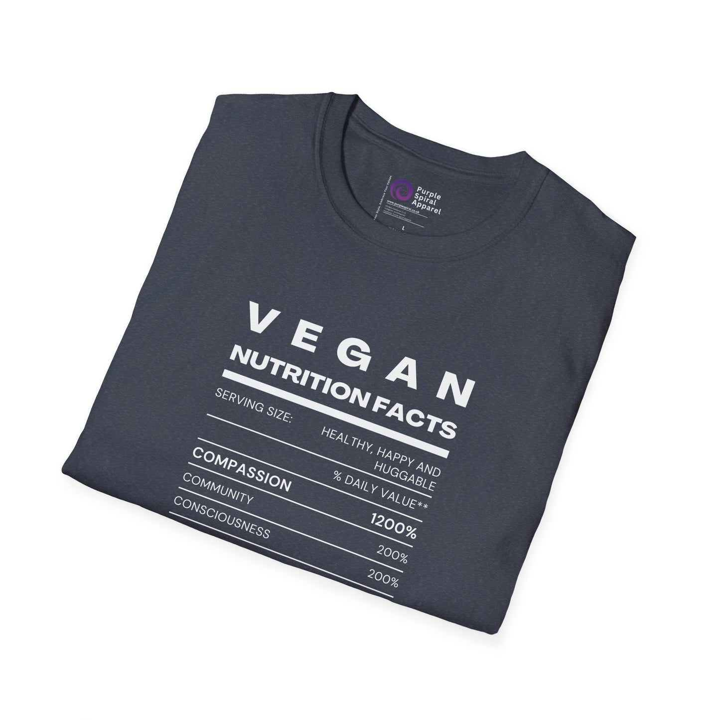 Vegan Nutrition Facts Shirt - Dark
