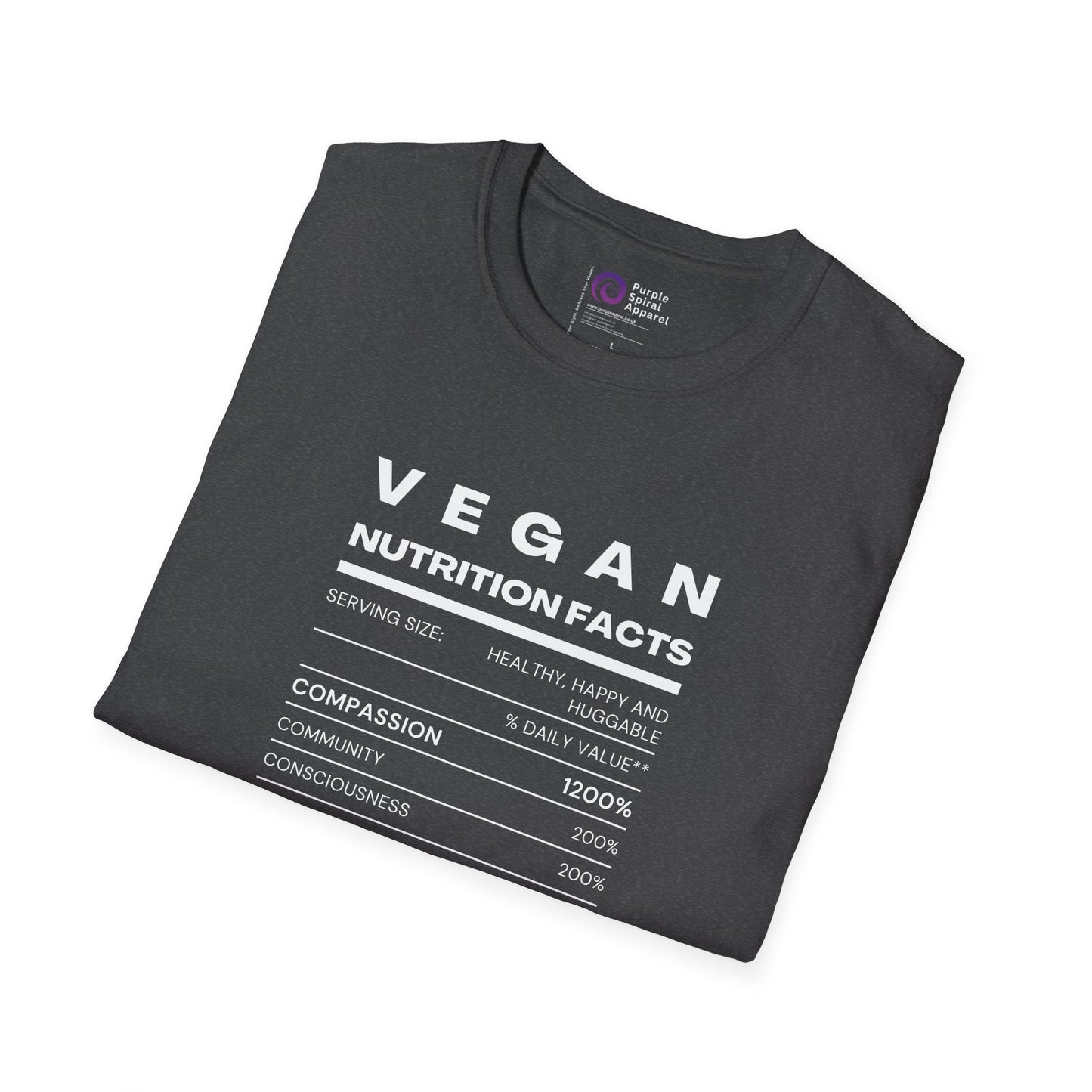 Vegan Nutrition Facts Shirt - Dark
