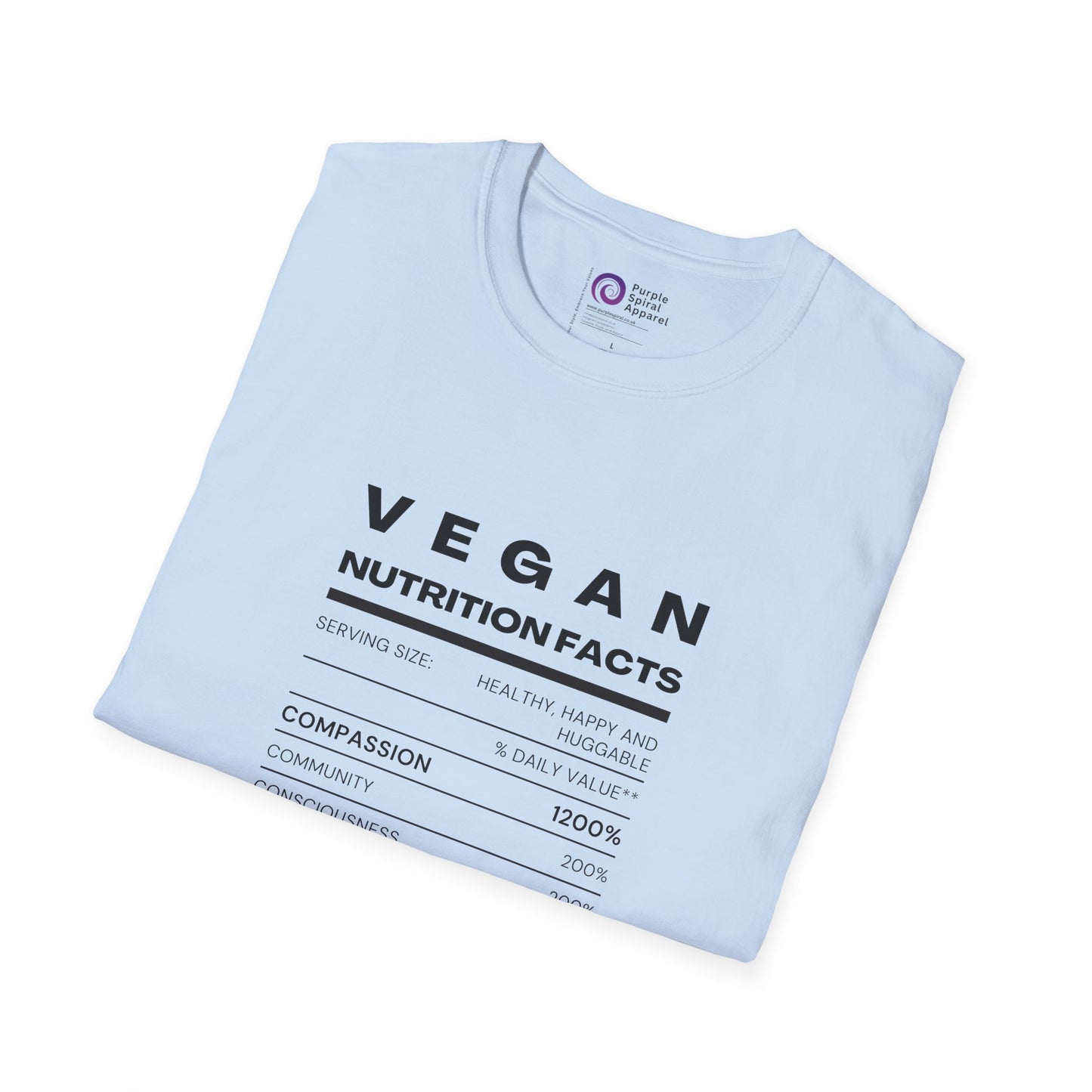 Vegan Nutrition Facts Shirt - Light