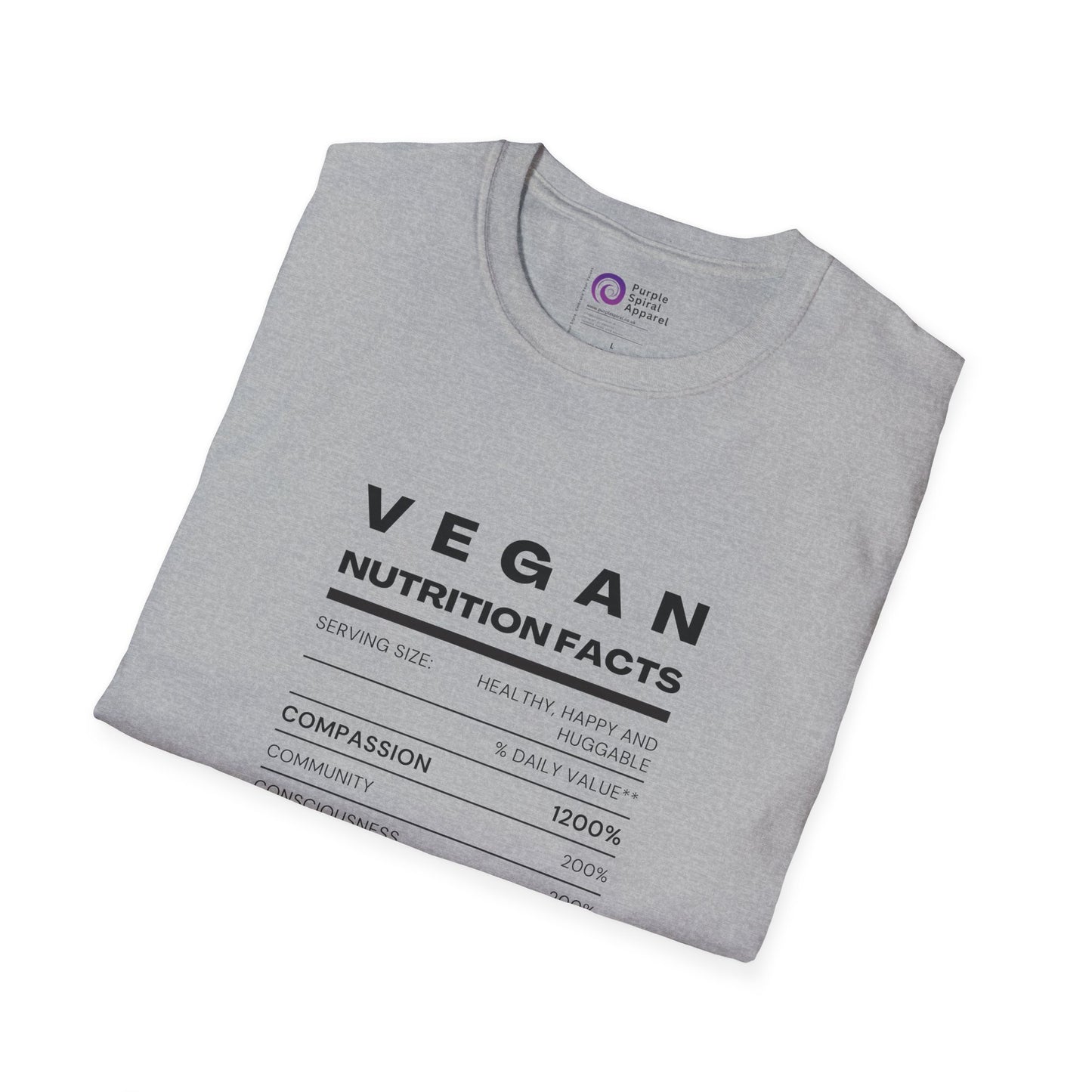 Vegan Nutrition Facts Shirt - Light