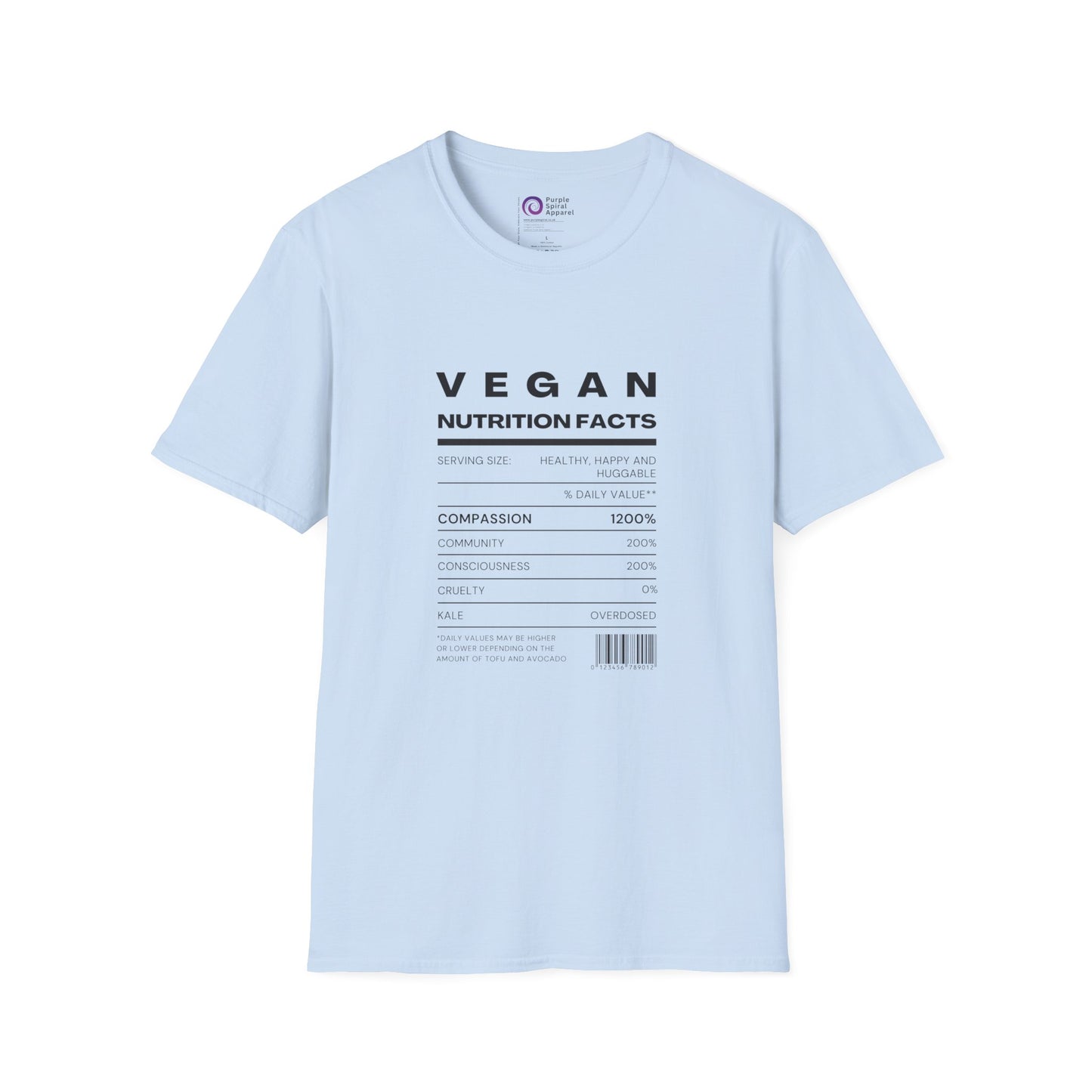 Vegan Nutrition Facts Shirt - Light