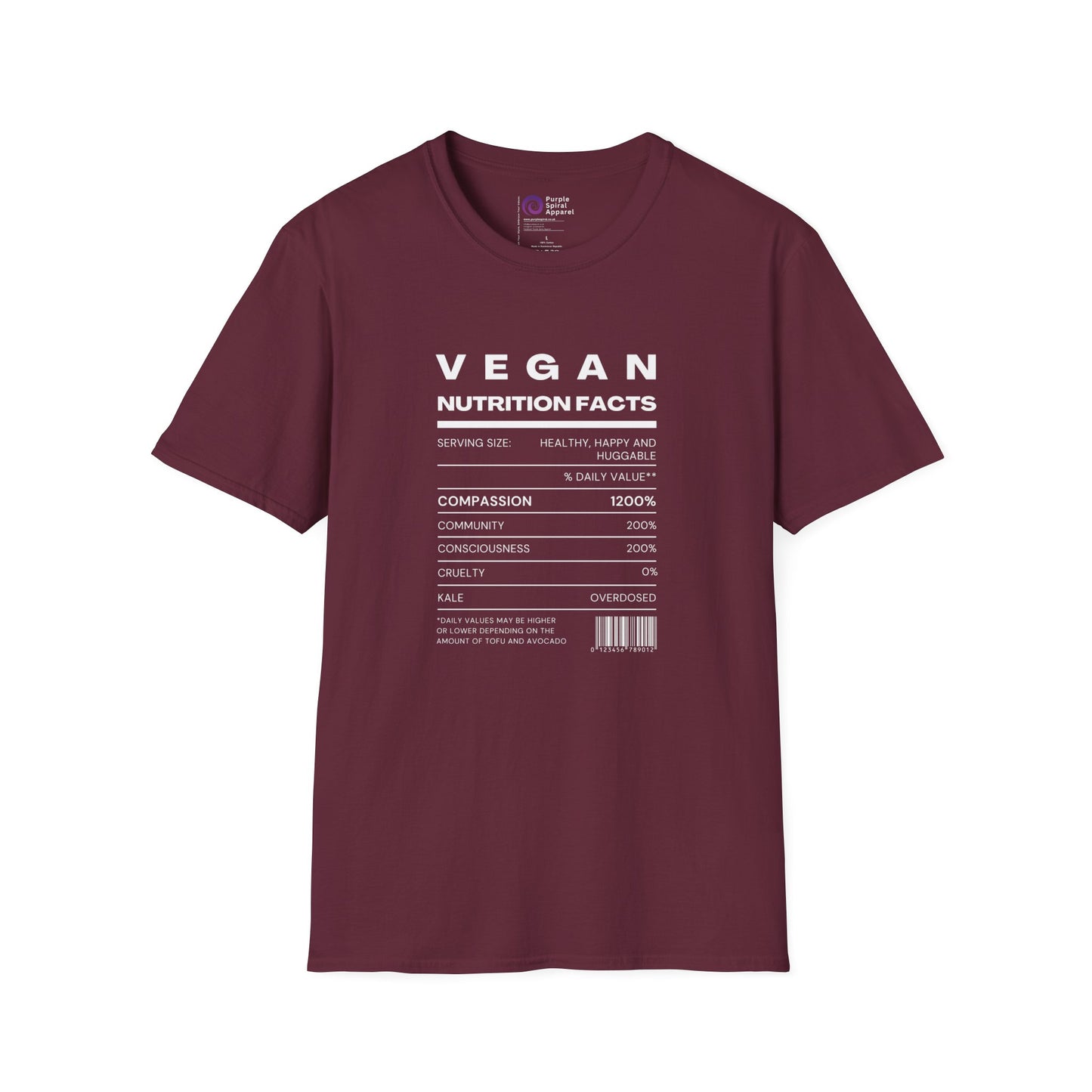 Vegan Nutrition Facts Shirt - Dark