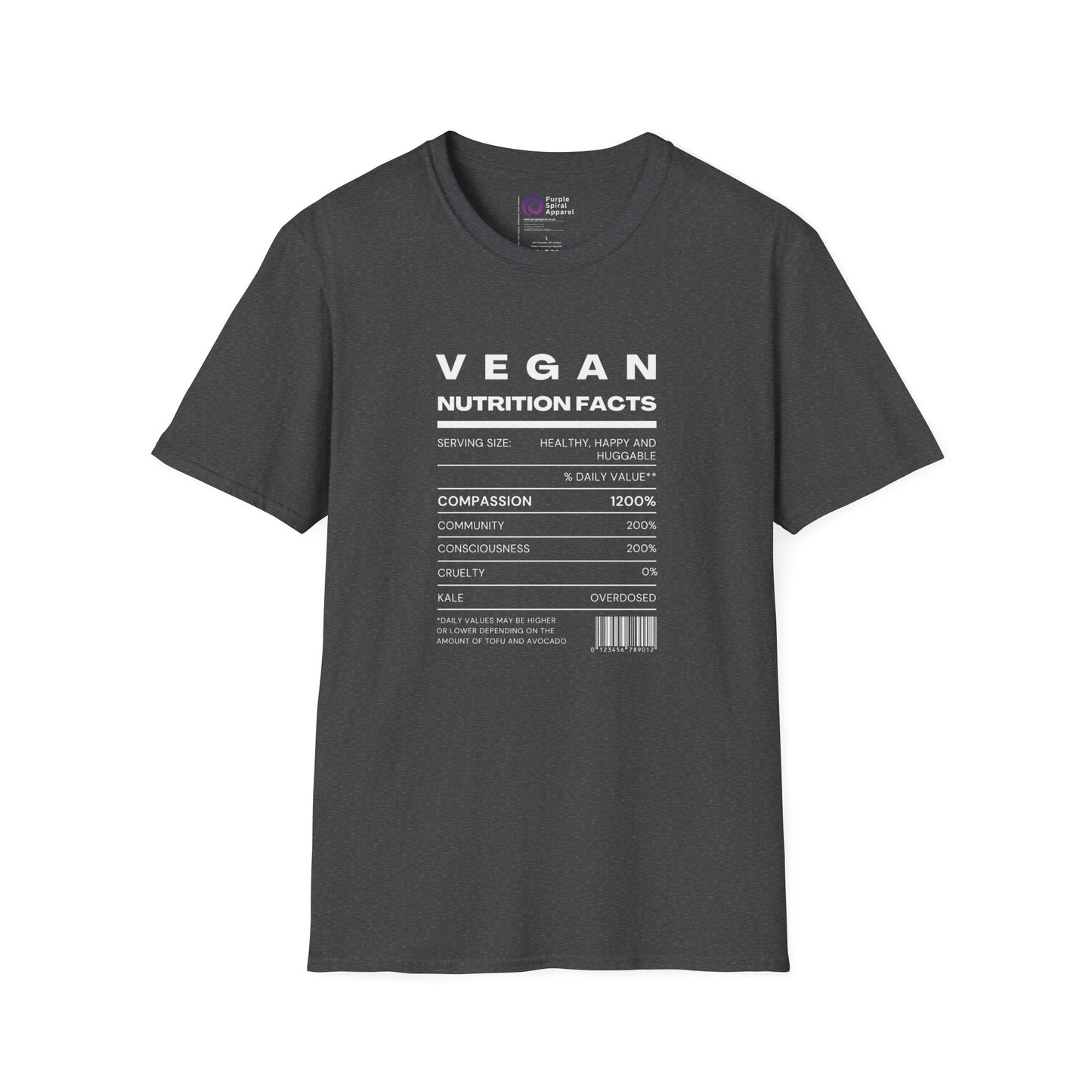 Vegan Nutrition Facts Shirt - Dark