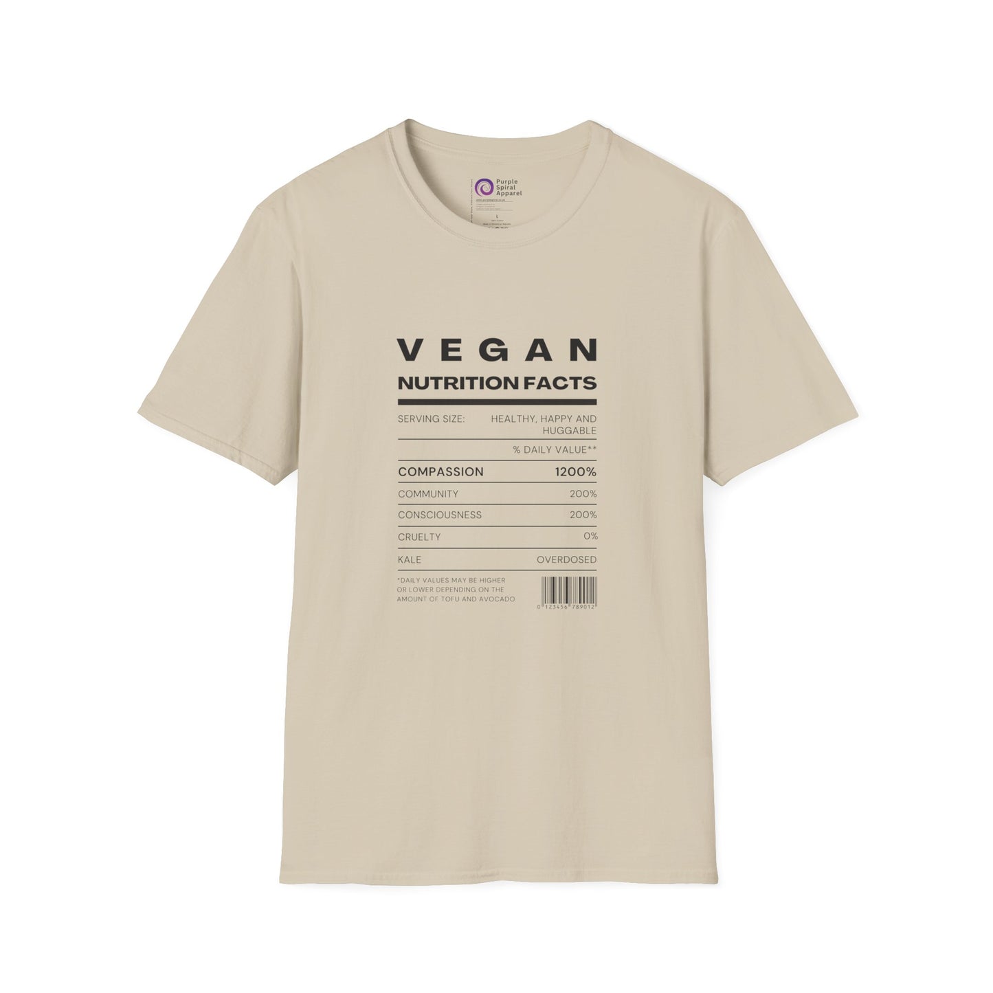 Vegan Nutrition Facts Shirt - Light
