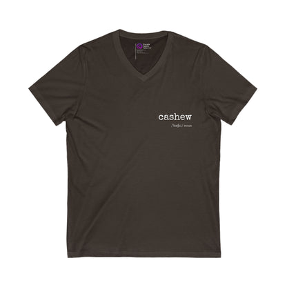 Cashew - Dark [Unisex Jersey Short Sleeve V-Neck Tee]