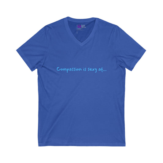 Compassion - Dark [Unisex Jersey Short Sleeve V-Neck Tee]