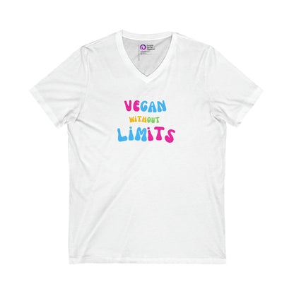 Vegan Without Limits - [Unisex Jersey Short Sleeve V-Neck Tee]