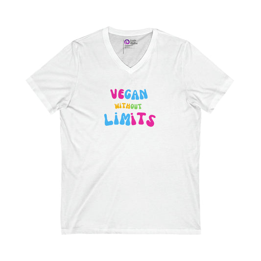 Vegan Without Limits - [Unisex Jersey Short Sleeve V-Neck Tee]