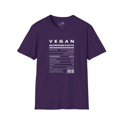 Vegan Nutrition Facts - Dark [Unisex Softstyle Tee]