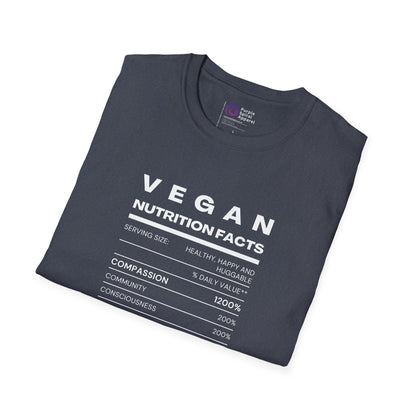 Vegan Nutrition Facts - Dark [Unisex Softstyle Tee]